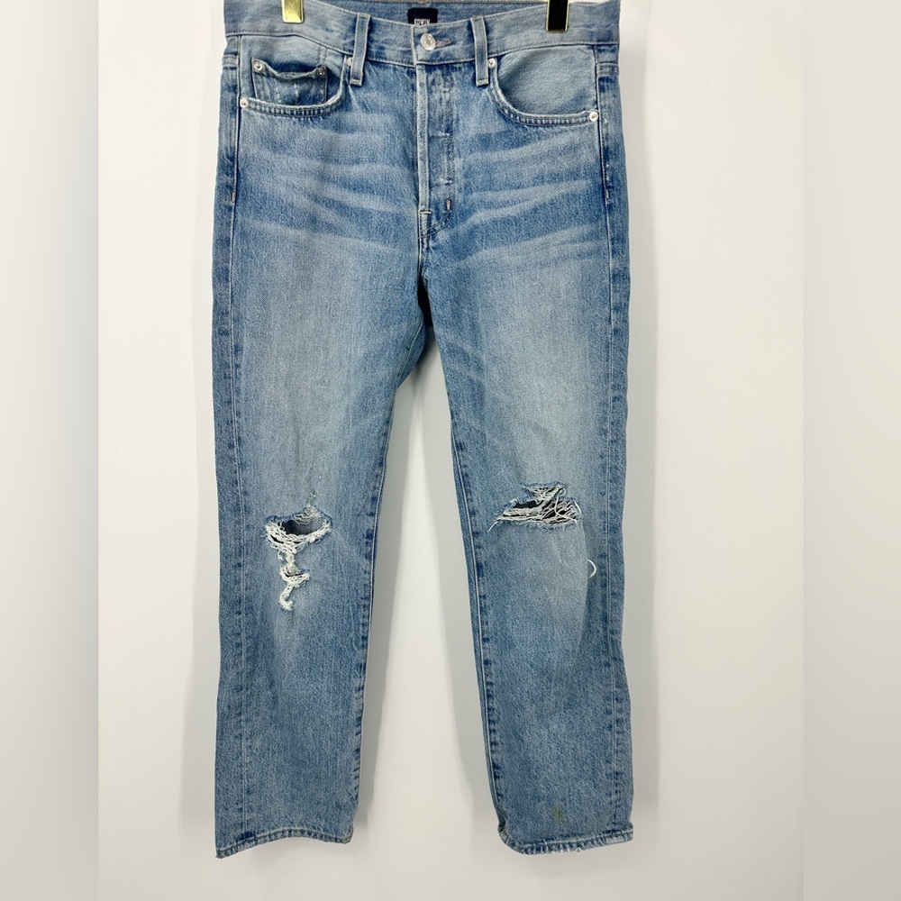 Edwin Kali High Rise Ankle Jeans Distressed Vintage Straight Cotton Womens 27